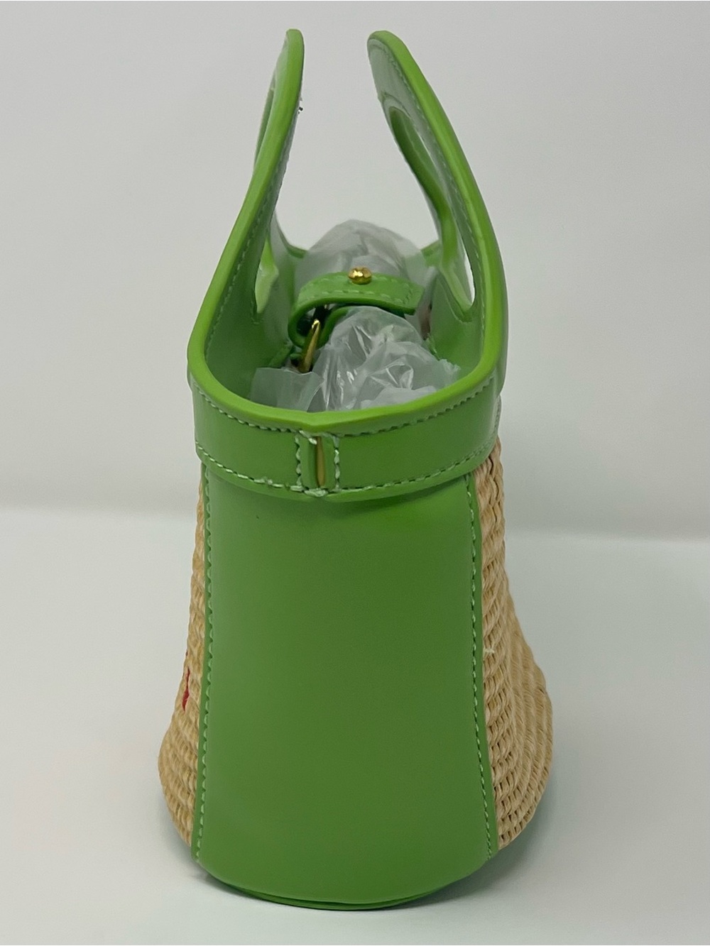 Marni Tropicalia Micro Raffia Leather Top Handle Bag Green - Picture 5 of 11